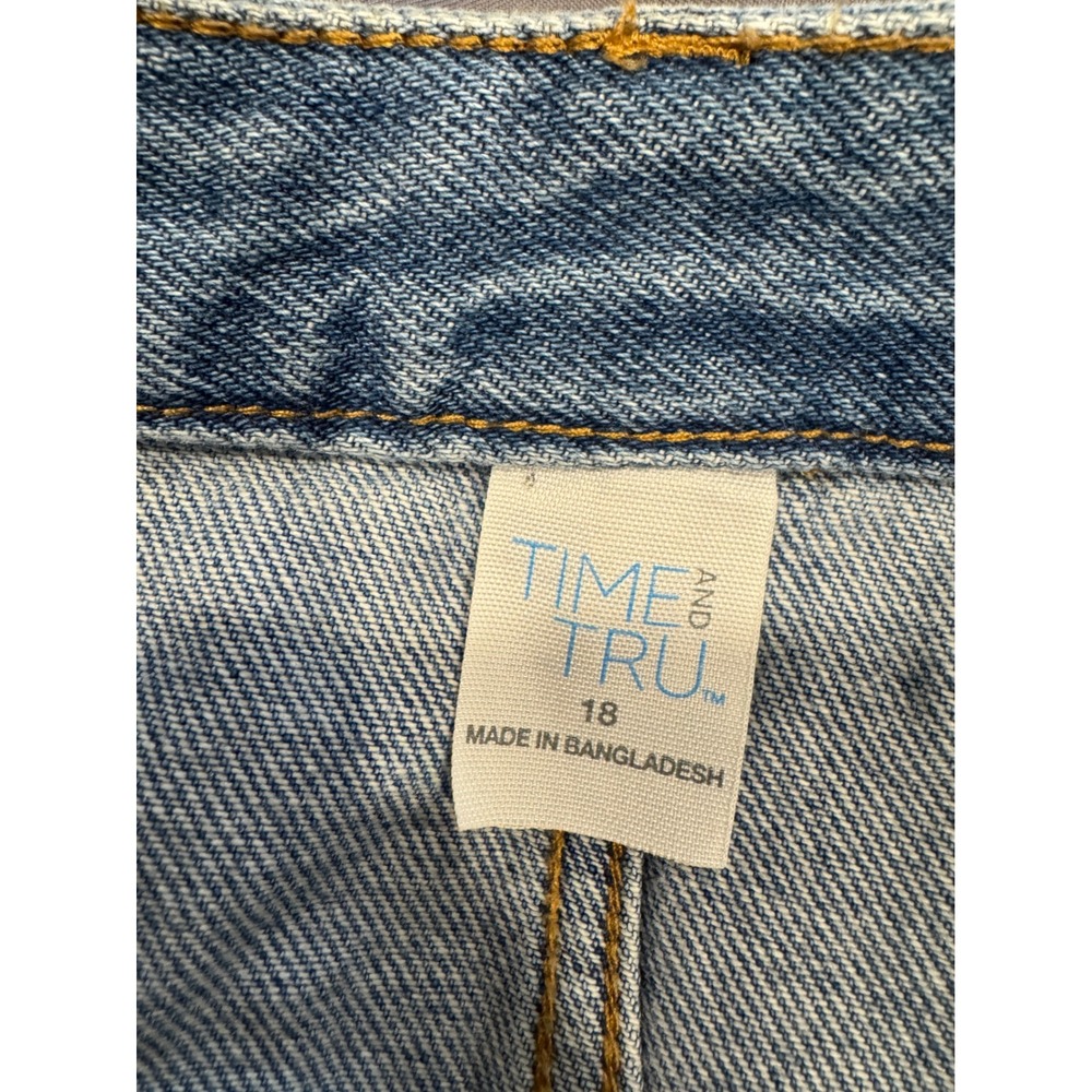 🔴Time and Tru Womens Patchwork Denim Midi Skirt Medium Blue 100% Cotton Sz18 - Picture 9 of 9